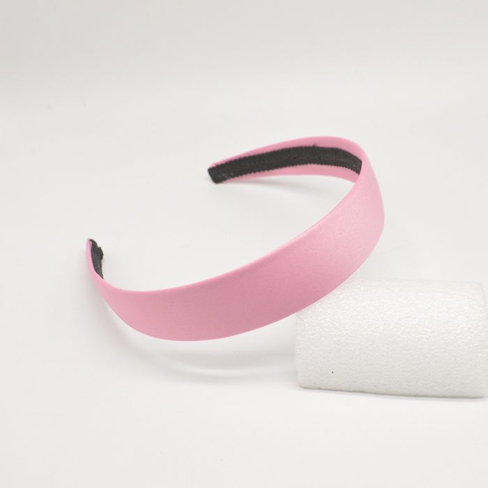 Flat Pink Hair Band Satin and Suede Material