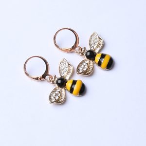 Small Bee Pendant Earrings