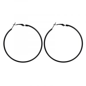 Black Hoops Earrings