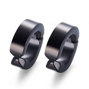 Black unisex studs piercing free jewelry and Ear Cuffs