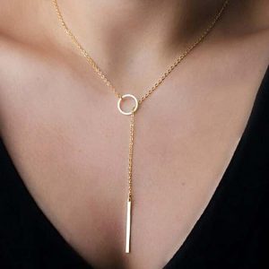Circle and Line Necklace