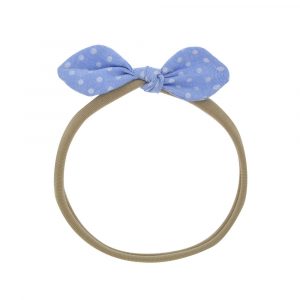 little bow tie nylon headband Blue dot