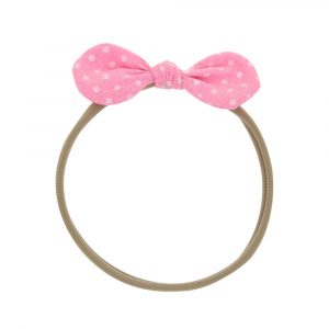 little bow tie nylon headband Pink dot