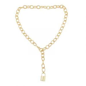 Lock Pendant Thick Chain Necklace
