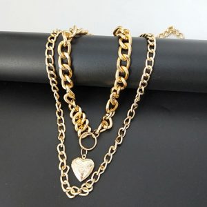 Double Layer Love Pendant Necklace Can Open