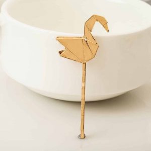 Origami Duck Hairpin Golden 1 pc