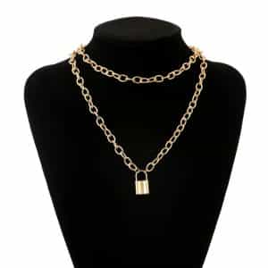 Double Layered Lock Necklace