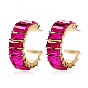 Pink Baguette Earrings