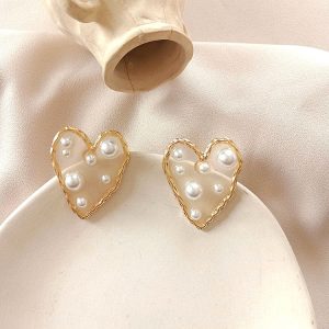 Golden Heart Shape Earrings