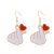 Metal Dripping Red Heart Earrings