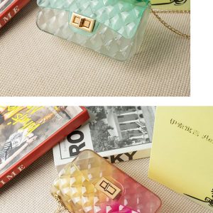 Green Transparent PVC Bag  With Chain