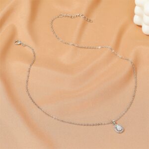 Silver Opell Drop Necklace