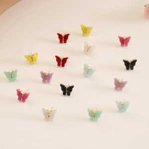 White Butterfly Stud